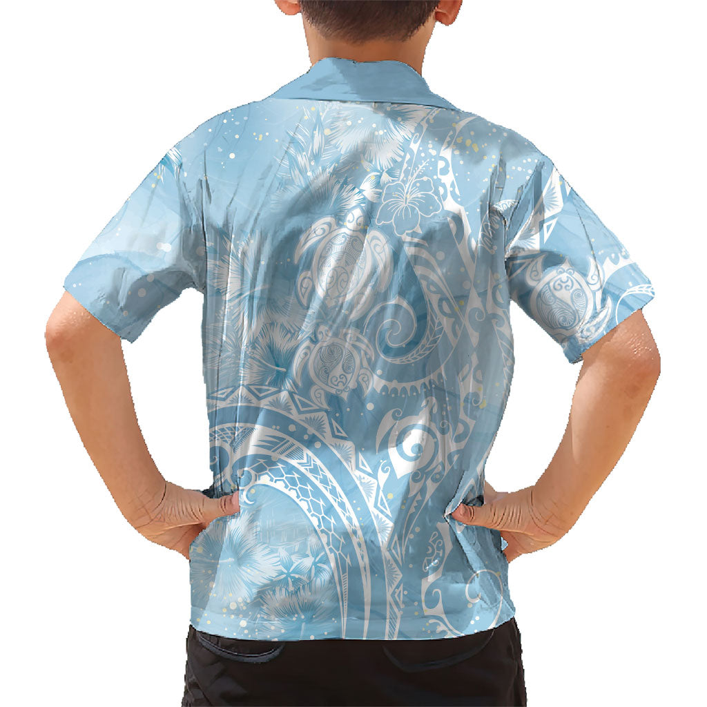 Aloha Hawaii Turtles Floral Family Matching Summer Maxi Dress and Hawaiian Shirt Aqua Marbles Glaze