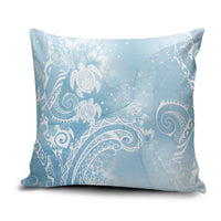 Aloha Hawaii Turtles Floral Pillow Cover Aqua Marbles Glaze