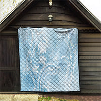 Aloha Hawaii Turtles Floral Quilt Aqua Marbles Glaze