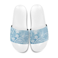 Aloha Hawaii Turtles Floral Slide Sandals Aqua Marbles Glaze