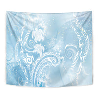 Aloha Hawaii Turtles Floral Tapestry Aqua Marbles Glaze LT7 - Polynesian Pride