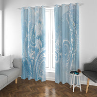 Aloha Hawaii Turtles Floral Window Curtain Aqua Marbles Glaze