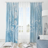 Aloha Hawaii Turtles Floral Window Curtain Aqua Marbles Glaze