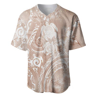 Aloha Hawaii Turtles Floral Baseball Jersey Taupe Marbles Glaze