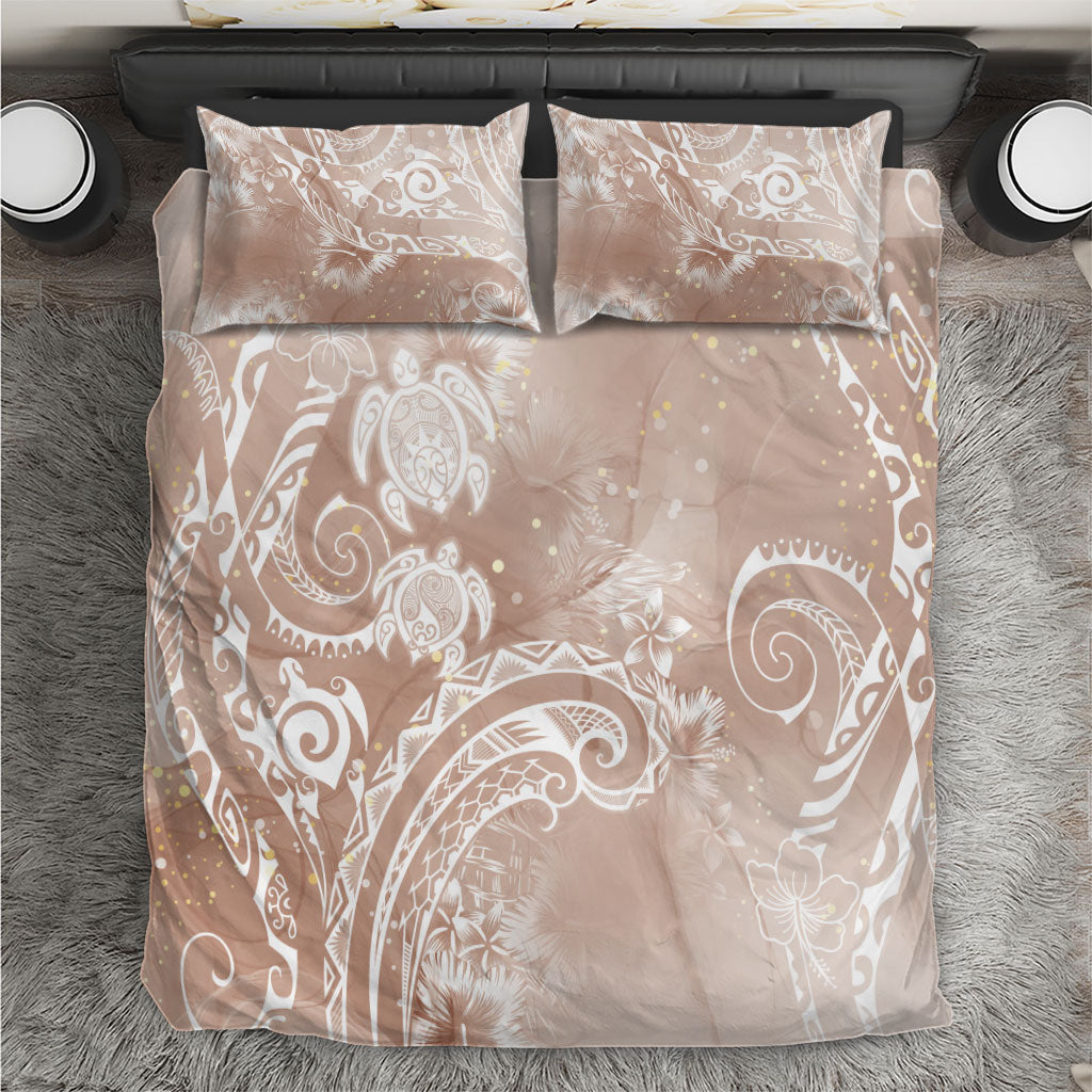 Aloha Hawaii Turtles Floral Bedding Set Taupe Marbles Glaze