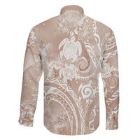Aloha Hawaii Turtles Floral Family Matching Short Sleeve Bodycon Dress and Hawaiian Shirt Taupe Marbles Glaze