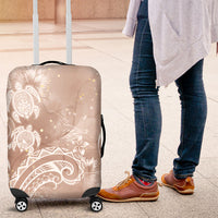 Aloha Hawaii Turtles Floral Luggage Cover Taupe Marbles Glaze