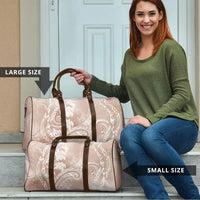 Aloha Hawaii Turtles Floral Travel Bag Taupe Marbles Glaze