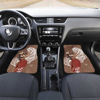 Tahiti Islands Polynesian Plumeria Car Mats Tahitian Vahine 'Ote'a - Beige LT7 Set 2pcs - Front Beige - Polynesian Pride