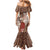 Tahiti Islands Polynesian Plumeria Mermaid Dress Tahitian Vahine 'Ote'a - Beige