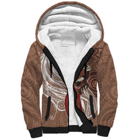 Tahiti Islands Polynesian Plumeria Sherpa Hoodie Tahitian Vahine 'Ote'a - Beige