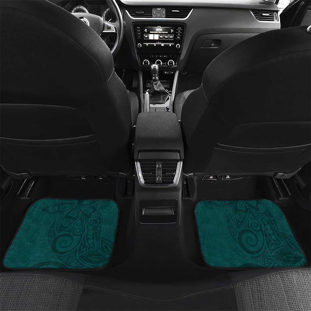 Tahiti Islands Polynesian Plumeria Car Mats Tahitian Vahine 'Ote'a - Teal LT7 Set 2pcs - Back Teal - Polynesian Pride