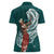 Tahiti Islands Polynesian Plumeria Women Polo Shirt Tahitian Vahine 'Ote'a - Teal