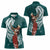 Tahiti Islands Polynesian Plumeria Women Polo Shirt Tahitian Vahine 'Ote'a - Teal