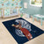 Tahiti Islands Polynesian Plumeria Area Rug Tahitian Vahine 'Ote'a - Navy Blue