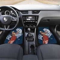 Tahiti Islands Polynesian Plumeria Car Mats Tahitian Vahine 'Ote'a - Navy Blue LT7 Set 2pcs - Front Blue - Polynesian Pride