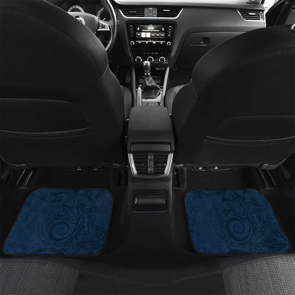 Tahiti Islands Polynesian Plumeria Car Mats Tahitian Vahine 'Ote'a - Navy Blue LT7 Set 2pcs - Back Blue - Polynesian Pride