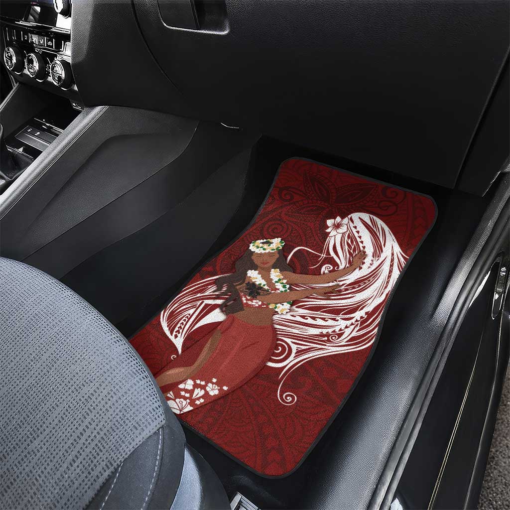 Tahiti Islands Polynesian Plumeria Car Mats Tahitian Vahine 'Ote'a - Scarlet LT7 - Polynesian Pride