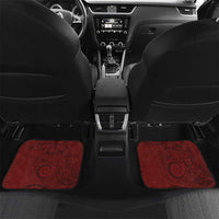 Tahiti Islands Polynesian Plumeria Car Mats Tahitian Vahine 'Ote'a - Scarlet LT7 Set 2pcs - Back Red - Polynesian Pride