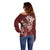 Tahiti Islands Polynesian Plumeria Off Shoulder Sweater Tahitian Vahine 'Ote'a - Scarlet