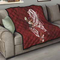 Tahiti Islands Polynesian Plumeria Quilt Tahitian Vahine 'Ote'a - Scarlet LT7 - Polynesian Pride