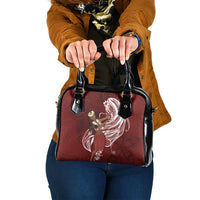 Tahiti Islands Polynesian Plumeria Shoulder Handbag Tahitian Vahine 'Ote'a - Scarlet LT7 One Size Red - Polynesian Pride