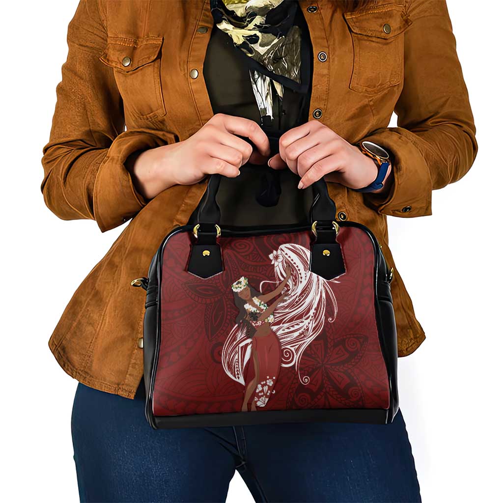 Tahiti Islands Polynesian Plumeria Shoulder Handbag Tahitian Vahine 'Ote'a - Scarlet LT7 - Polynesian Pride