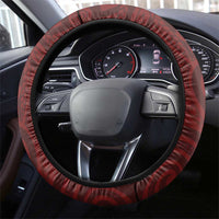 Tahiti Islands Polynesian Plumeria Steering Wheel Cover Tahitian Vahine 'Ote'a - Scarlet