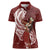 Tahiti Islands Polynesian Plumeria Women Polo Shirt Tahitian Vahine 'Ote'a - Scarlet