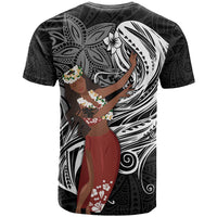 Tahiti Islands Polynesian Plumeria T Shirt Tahitian Vahine 'Ote'a - Black LT7 - Polynesian Pride