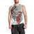 Tahiti Islands Polynesian Plumeria Men Tank Top Tahitian Vahine 'Ote'a - White