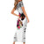 Polynesian Short Sleeve Bodycon Dress Dog Lover With Beagle - Sunset At The Beach White Ver LT7 - Polynesian Pride