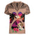 Polynesian Women V Neck T Shirt Dog Lover With Beagle - Sunset At The Beach Brown Ver LT7 - Polynesian Pride