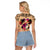 Polynesian Raglan Cropped T Shirt Dog Lover With German Shepherd - Sunset At The Beach LT7 - Polynesian Pride
