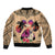 Polynesian Sleeve Zip Bomber Jacket Dog Lover With German Shepherd - Sunset At The Beach LT7 - Polynesian Pride