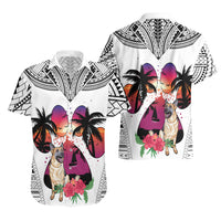 Polynesian Hawaiian Shirt Dog Lover With German Shepherd - Sunset At The Beach White Ver LT7 - Polynesian Pride
