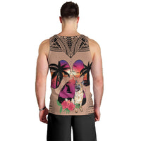 Polynesian Men Tank Top Dog Lover With German Shepherd - Sunset At The Beach Brown Ver LT7 - Polynesian Pride