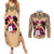 Polynesian Couples Matching Summer Maxi Dress and Long Sleeve Button Shirts Dog Lover With Samoyed - Sunset At The Beach LT7 Coral - Polynesian Pride