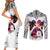 Polynesian Couples Matching Short Sleeve Bodycon Dress and Long Sleeve Button Shirts Dog Lover With Samoyed - Sunset At The Beach White Ver LT7 - Polynesian Pride