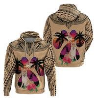Polynesian Hoodie Dog Lover With Shiba Inu - Sunset At The Beach LT7 - Polynesian Pride