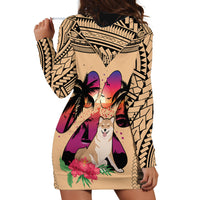 Polynesian Hoodie Dress Dog Lover With Shiba Inu - Sunset At The Beach LT7 - Polynesian Pride