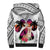 Polynesian Sherpa Hoodie Dog Lover With Shiba Inu - Sunset At The Beach White Ver LT7 - Polynesian Pride