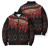 Aotearoa Maori Ngapuhi Iwi Bomber Puffer Jacket Korowai Tukutuku Kaokao Motifs LT7 - Polynesian Pride