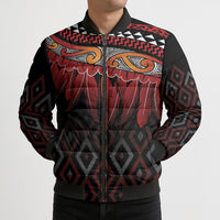 Aotearoa Maori Ngapuhi Iwi Bomber Puffer Jacket Korowai Tukutuku Kaokao Motifs LT7 - Polynesian Pride