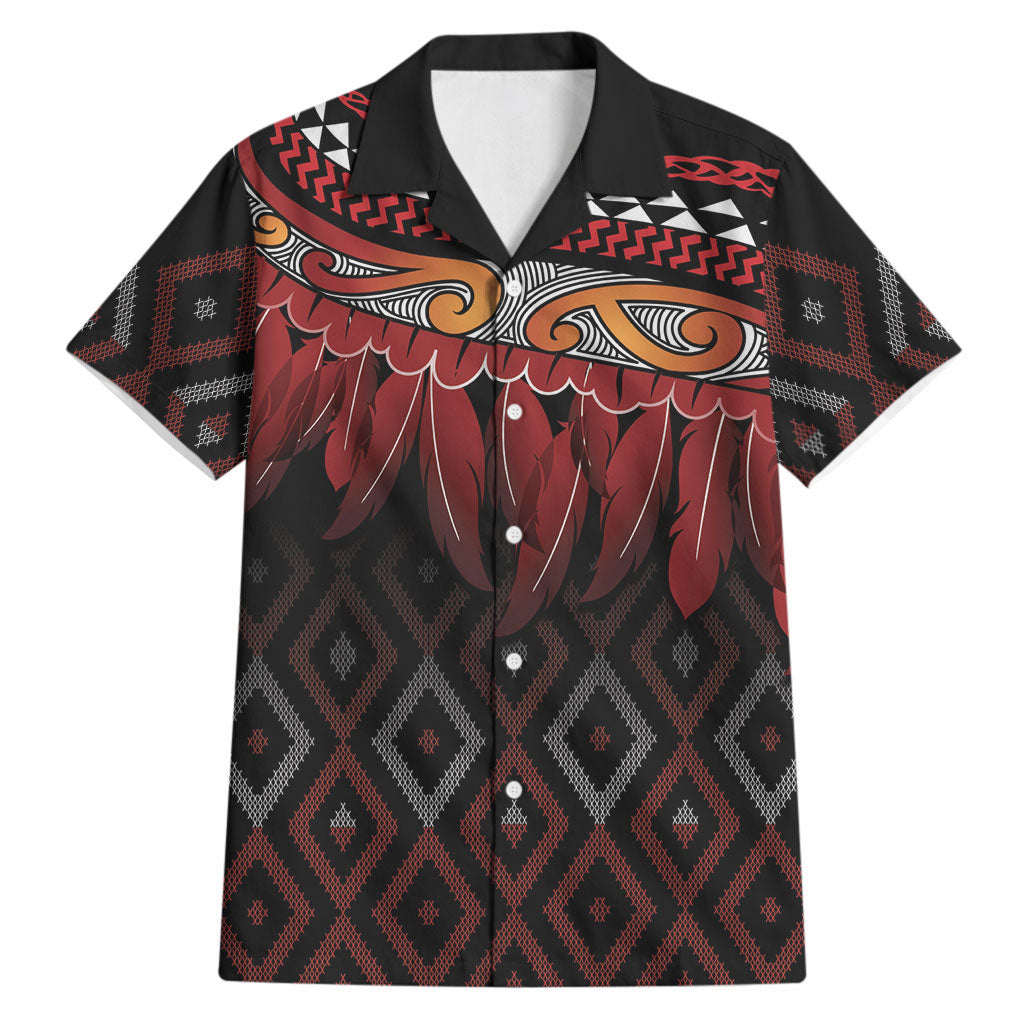 Aotearoa Maori Ngapuhi Iwi Hawaiian Shirt Korowai Tukutuku Kaokao Motifs LT7 Black - Polynesian Pride