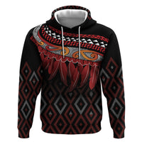 Aotearoa Maori Ngapuhi Iwi Hoodie Korowai Tukutuku Kaokao Motifs LT7 Pullover Hoodie Black - Polynesian Pride