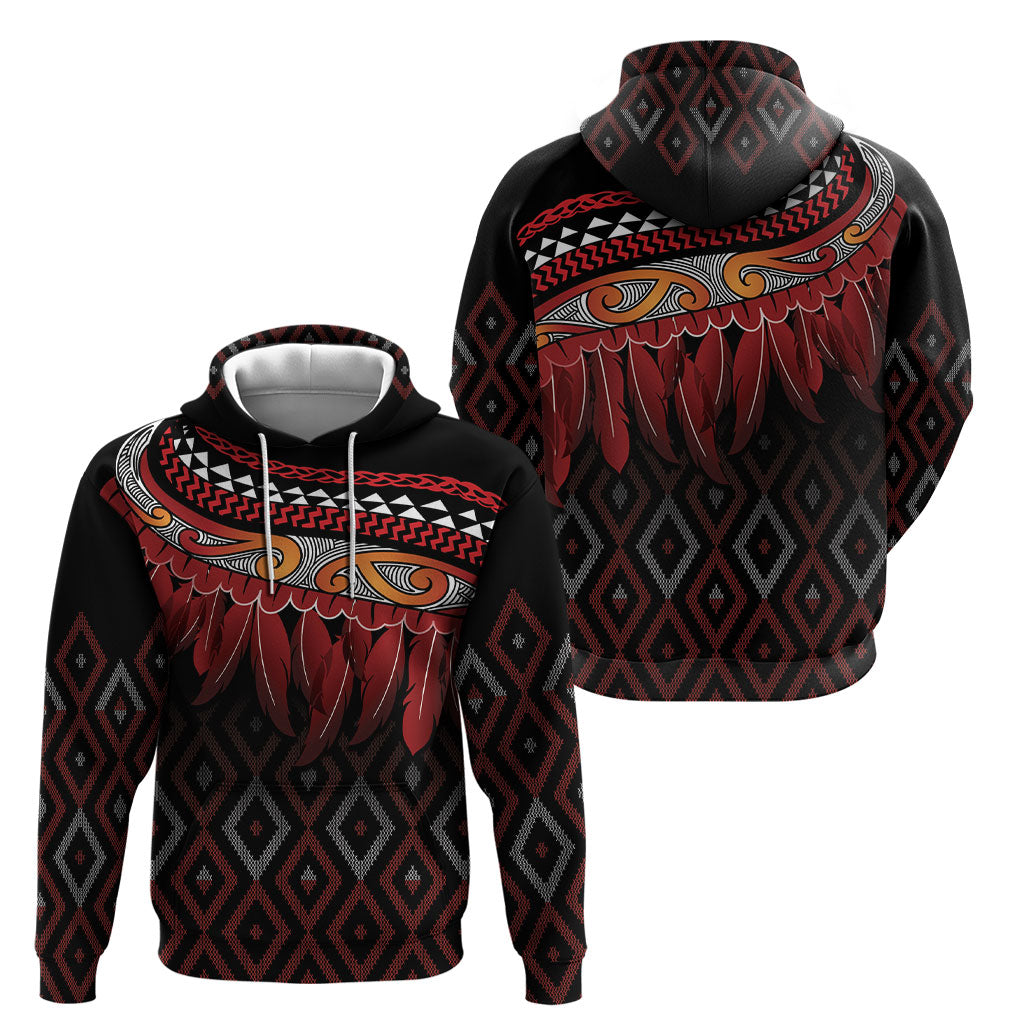 Aotearoa Maori Ngapuhi Iwi Hoodie Korowai Tukutuku Kaokao Motifs LT7 - Polynesian Pride