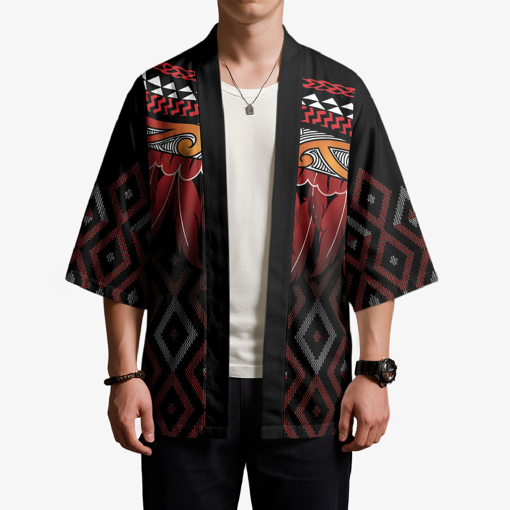 Aotearoa Maori Ngapuhi Iwi Kimono Korowai Tukutuku Kaokao Motifs LT7 - Polynesian Pride