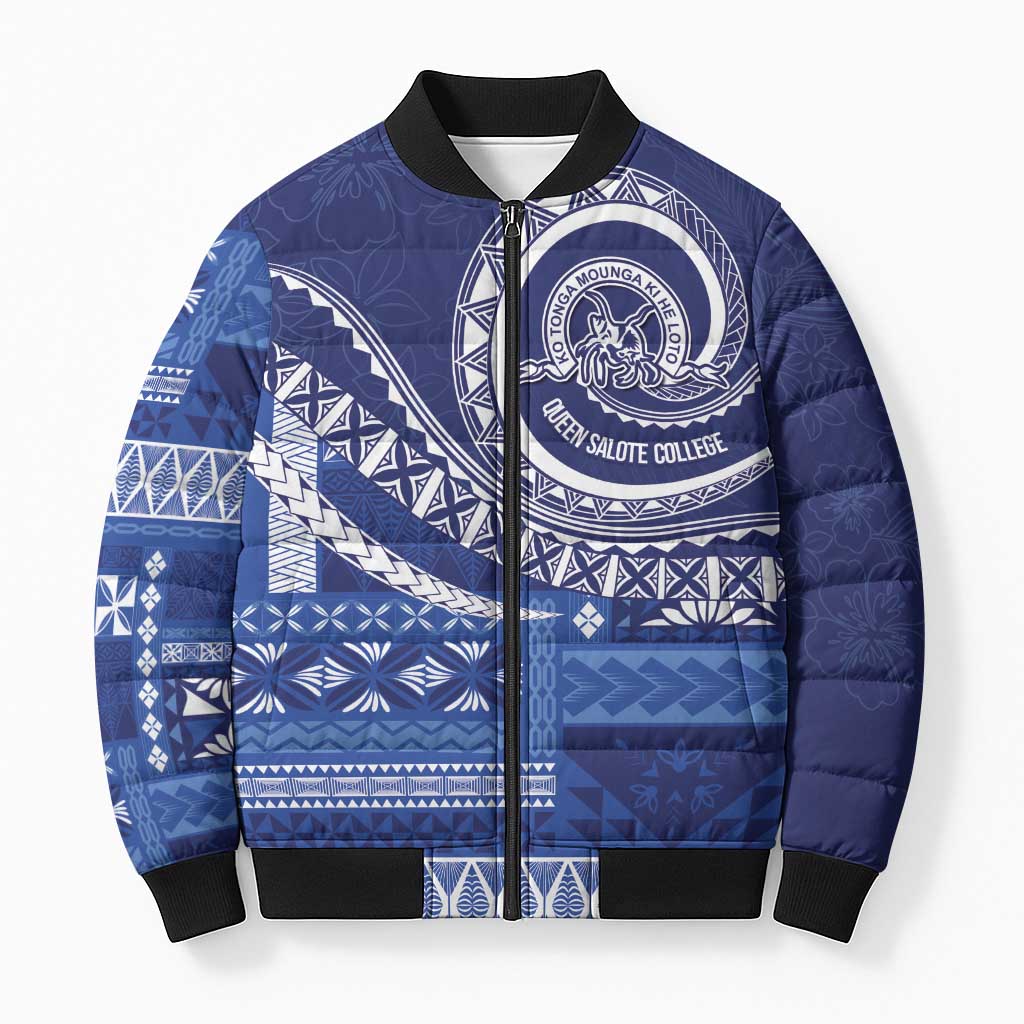 Queen Salote College 100th Anniversary Bomber Puffer Jacket QSC Royal Girls LT7 Unisex Royal Blue - Polynesian Pride