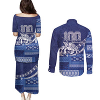 Queen Salote College 100th Anniversary Couples Matching Puletasi and Long Sleeve Button Shirt QSC Royal Girls LT7 - Polynesian Pride